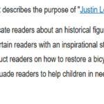 which best describes the purpose of "justin lebo”?